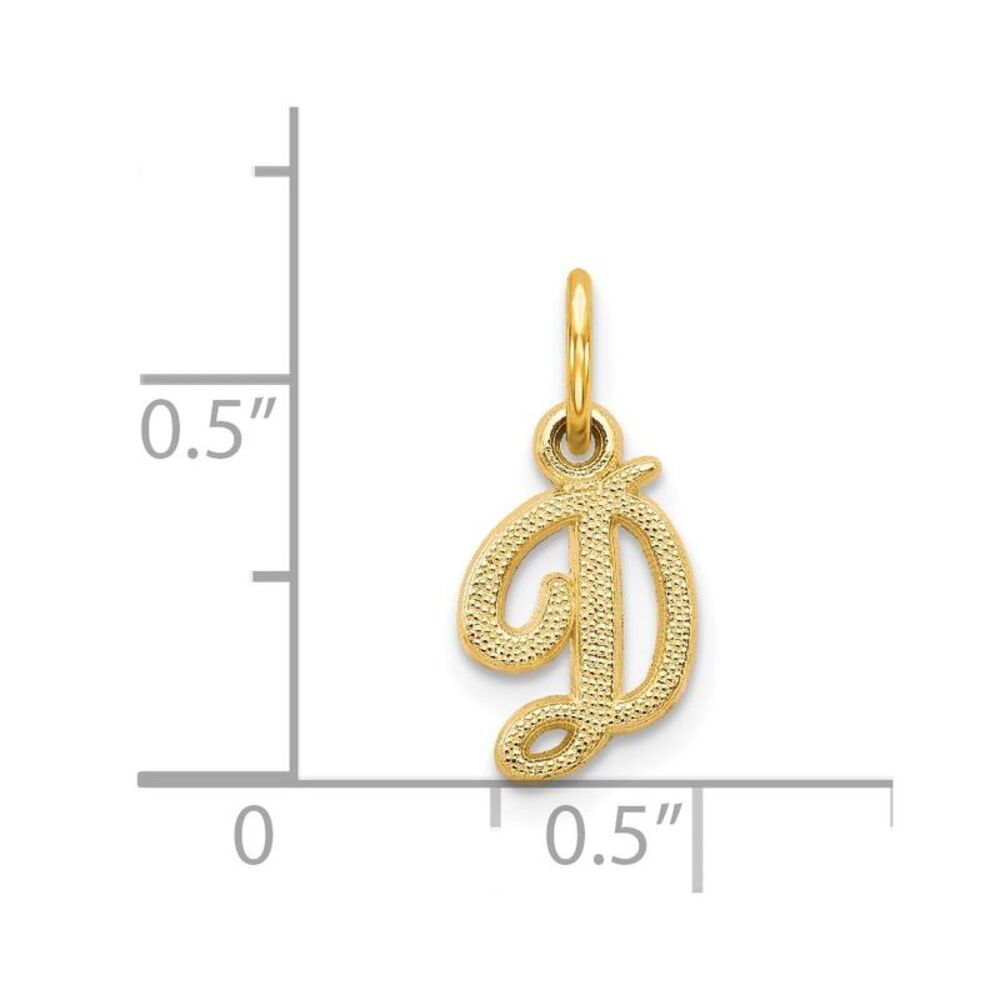 14k Yellow Gold Script Letter D Initial Charm - image 4